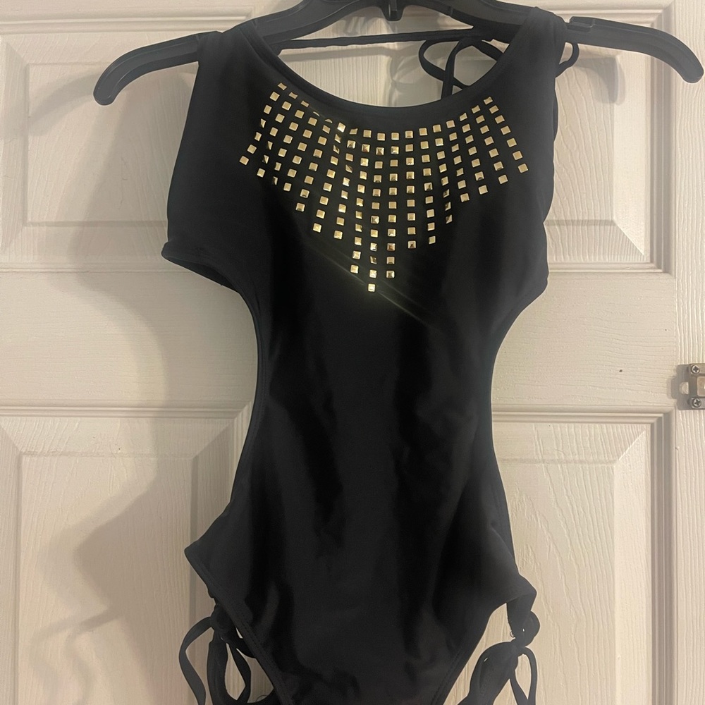 Sexy black one piece with back out